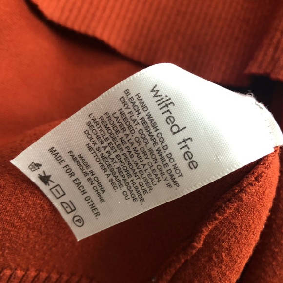 Aritzia Wilfred Free Oversized V Neck Pullover in Burnt Orange Size 2 - Picture 8 of 11